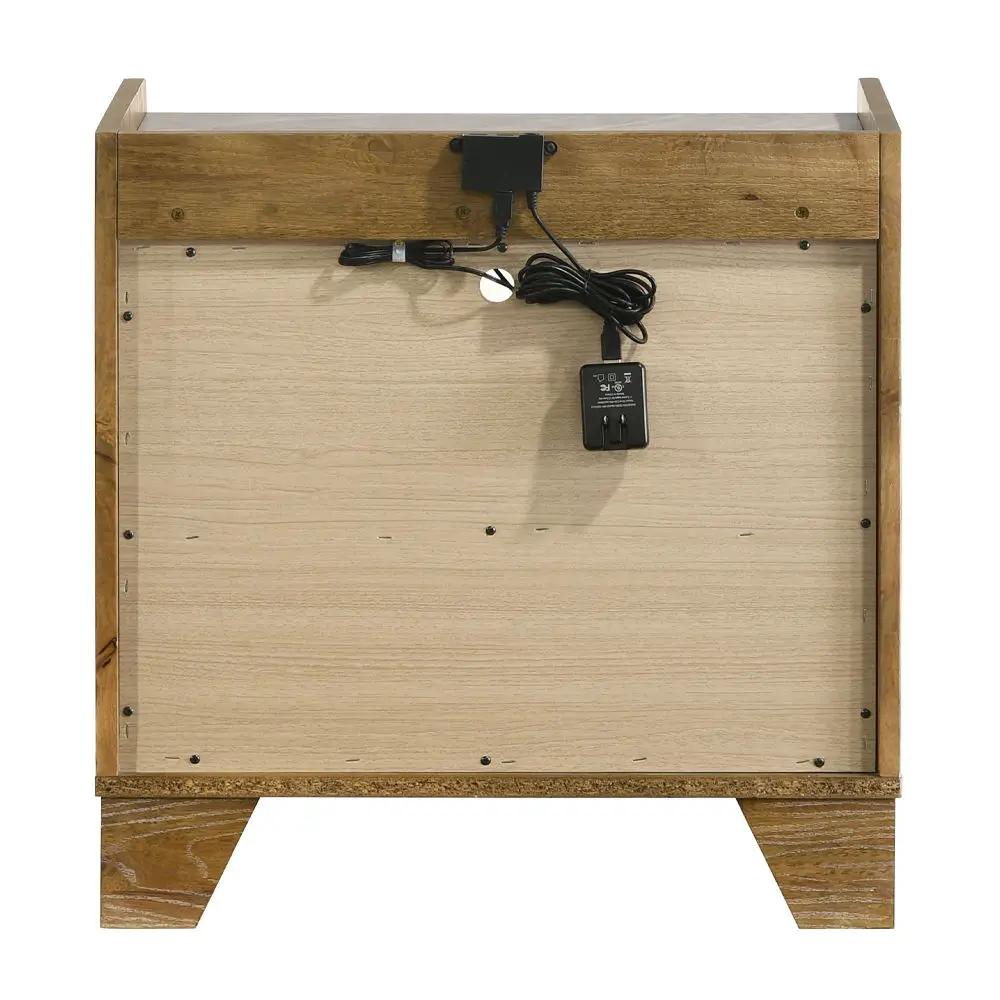 Garcia - Nightstand With LED - Light Brown by Unique Piece Furniture