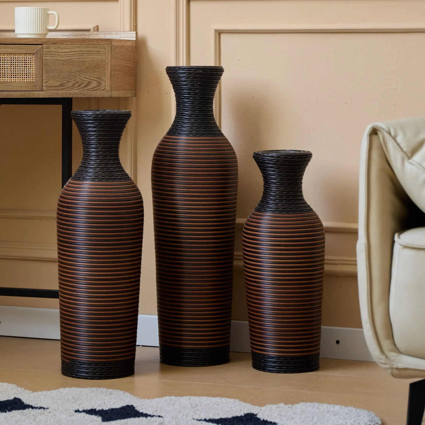 Classic And Neat Floor Vase, High Independent Flower Stand (Set of 3) by HouseOfZazla