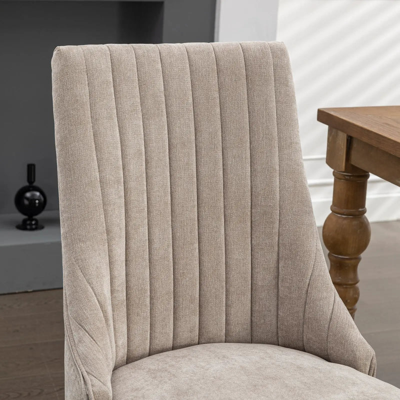 Set of 2 Rayon Cloth Flocking Linen Dining Chairs by BLAKHOM