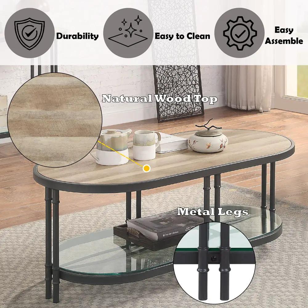 Brantley - Coffee Table - Oak & Sandy Black by Unique Piece Furniture
