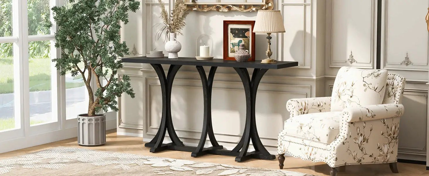 U-Style 59.8'' Wooden Console Table by HouseOfZazla