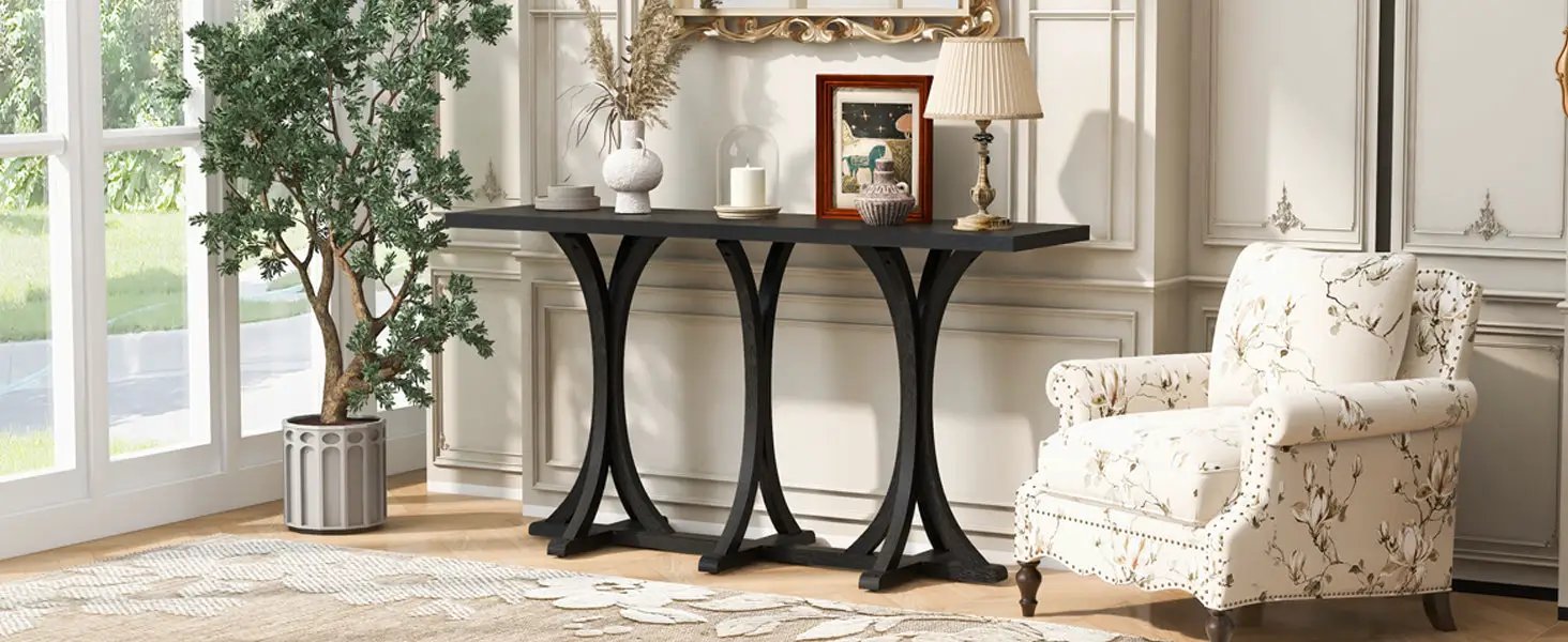 U-Style 59.8'' Wooden Console Table by HouseOfZazla
