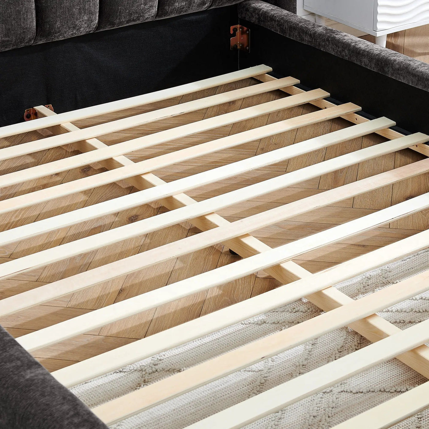 Modern Upholstered Bed Frame With Thick Fabric And Headboard by Unique Piece Furniture