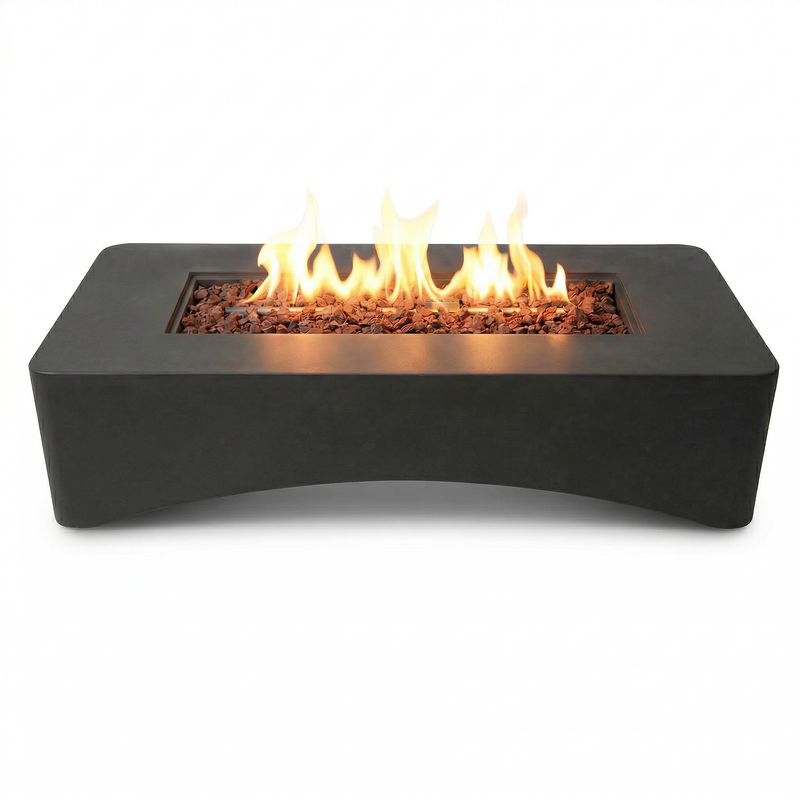 56" Propane Fire Pit Table, Rectangular Outdoor Gas Fire Pit by HouseOfZazla