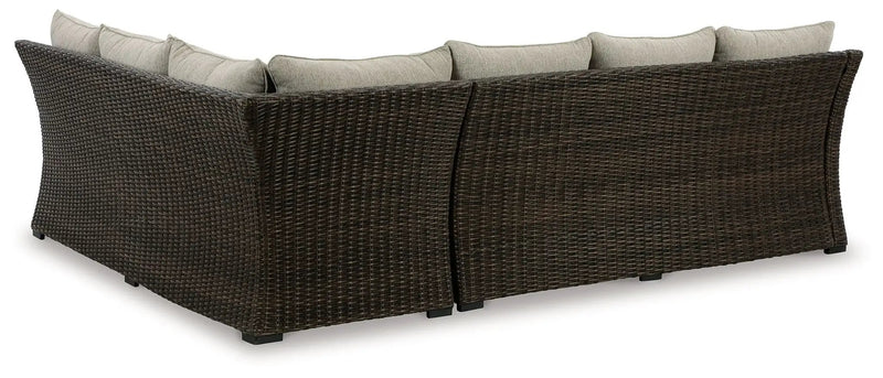 Brook Ranch - Sofa Sectional, Bench With Cushion (Set of 3) - Brown by Unique Piece Furniture