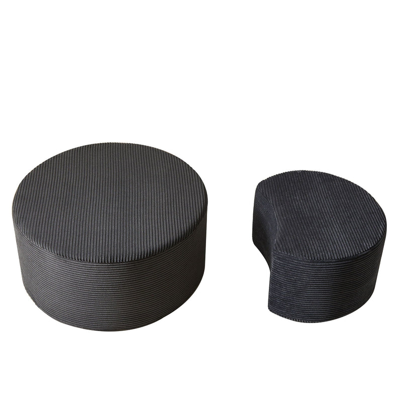Modern Upholstered Round Coffee Table For Living Room (Set of 2) by HouseOfZazla