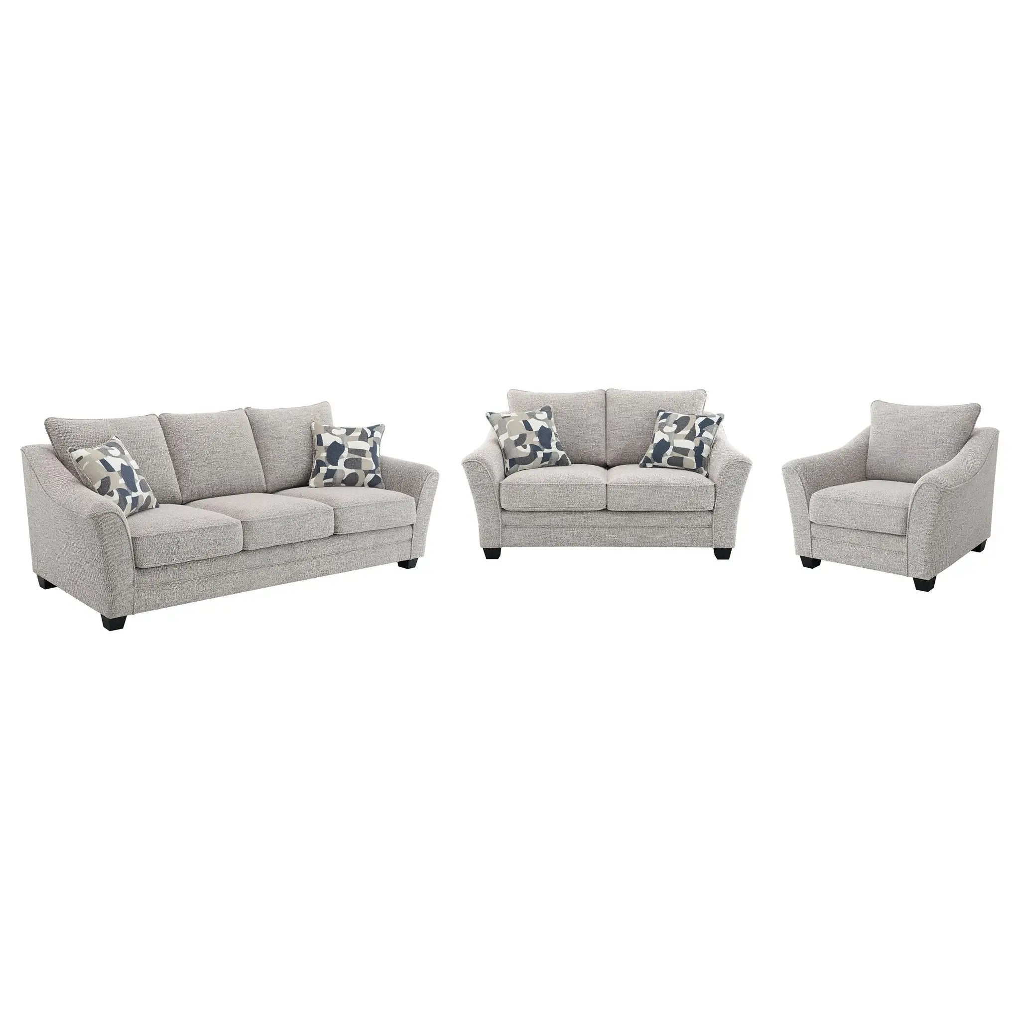 Tomkins 3-piece Boucle Upholstered Sofa Set Light Grey by Unique Piece Furniture