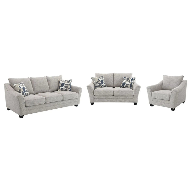 Tomkins 3-piece Boucle Upholstered Sofa Set Light Grey by Unique Piece Furniture