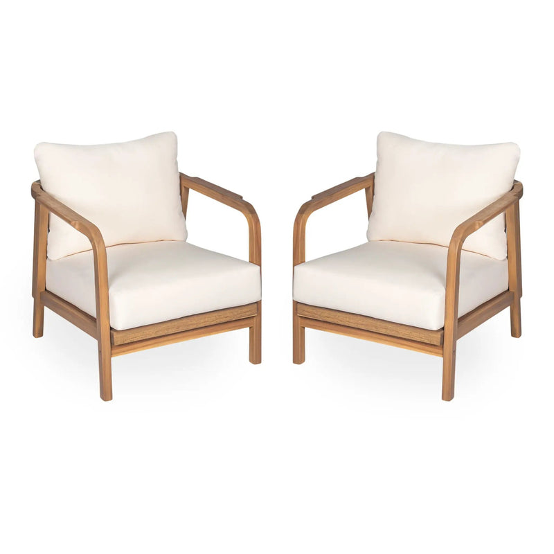 Outdoor Lounge Chair With Woven Backrest and Solid Wood Frame by HouseOfZazla