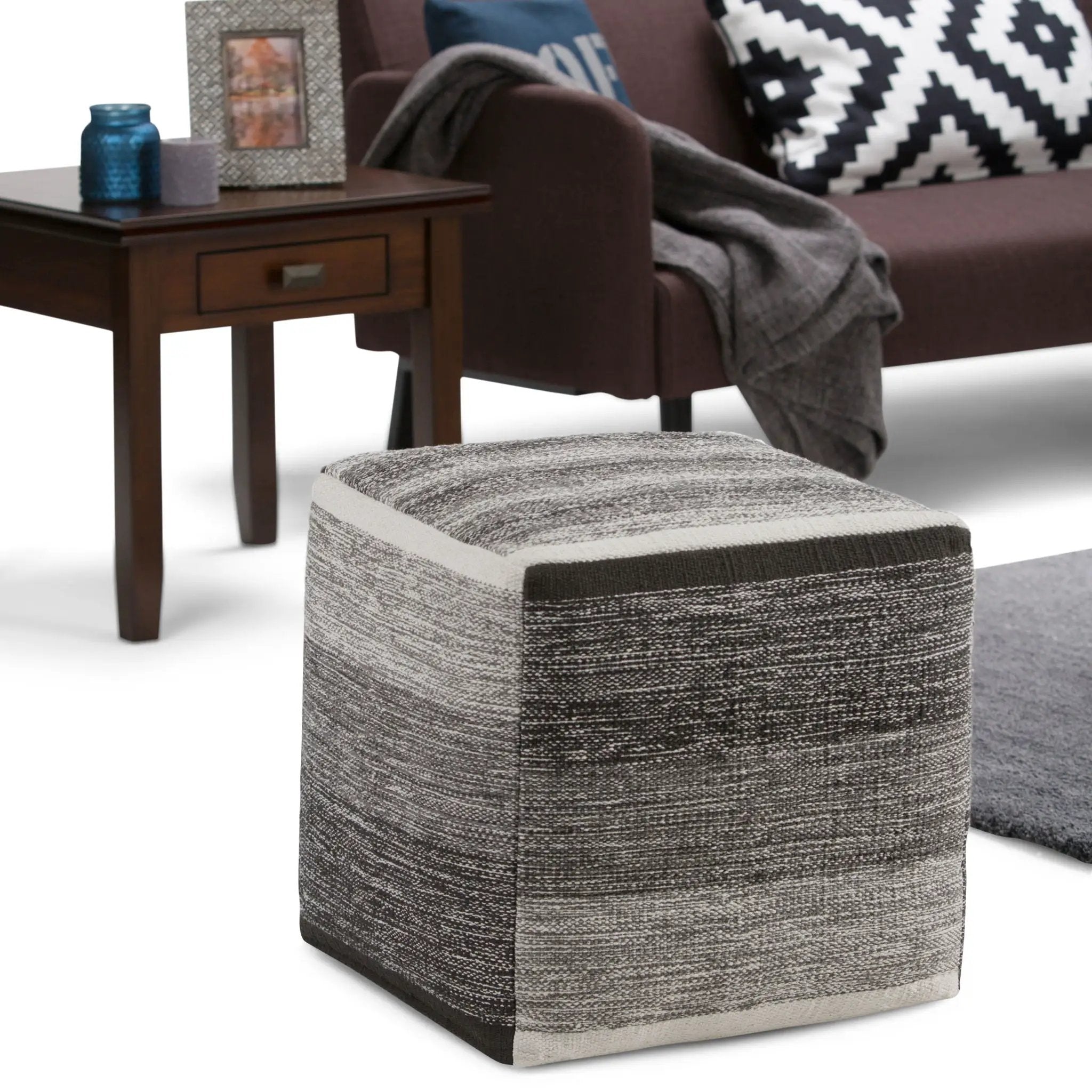 Naya - Upholstered Cube Pouf by Unique Piece Furniture