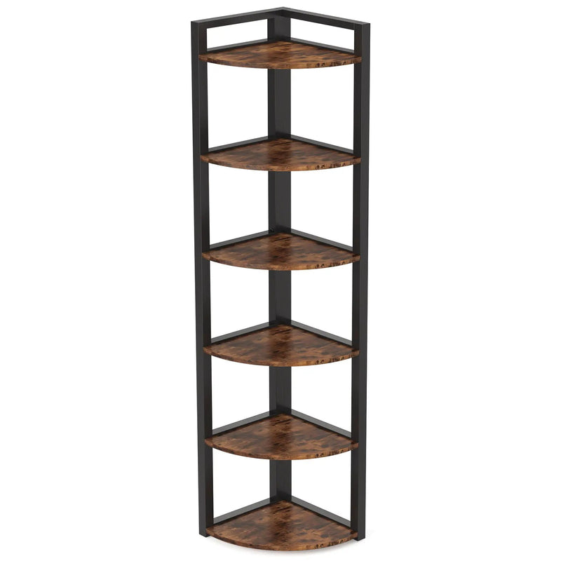 Tall 6 Tier Corner Bookshelf For Living Room by HouseOfZazla