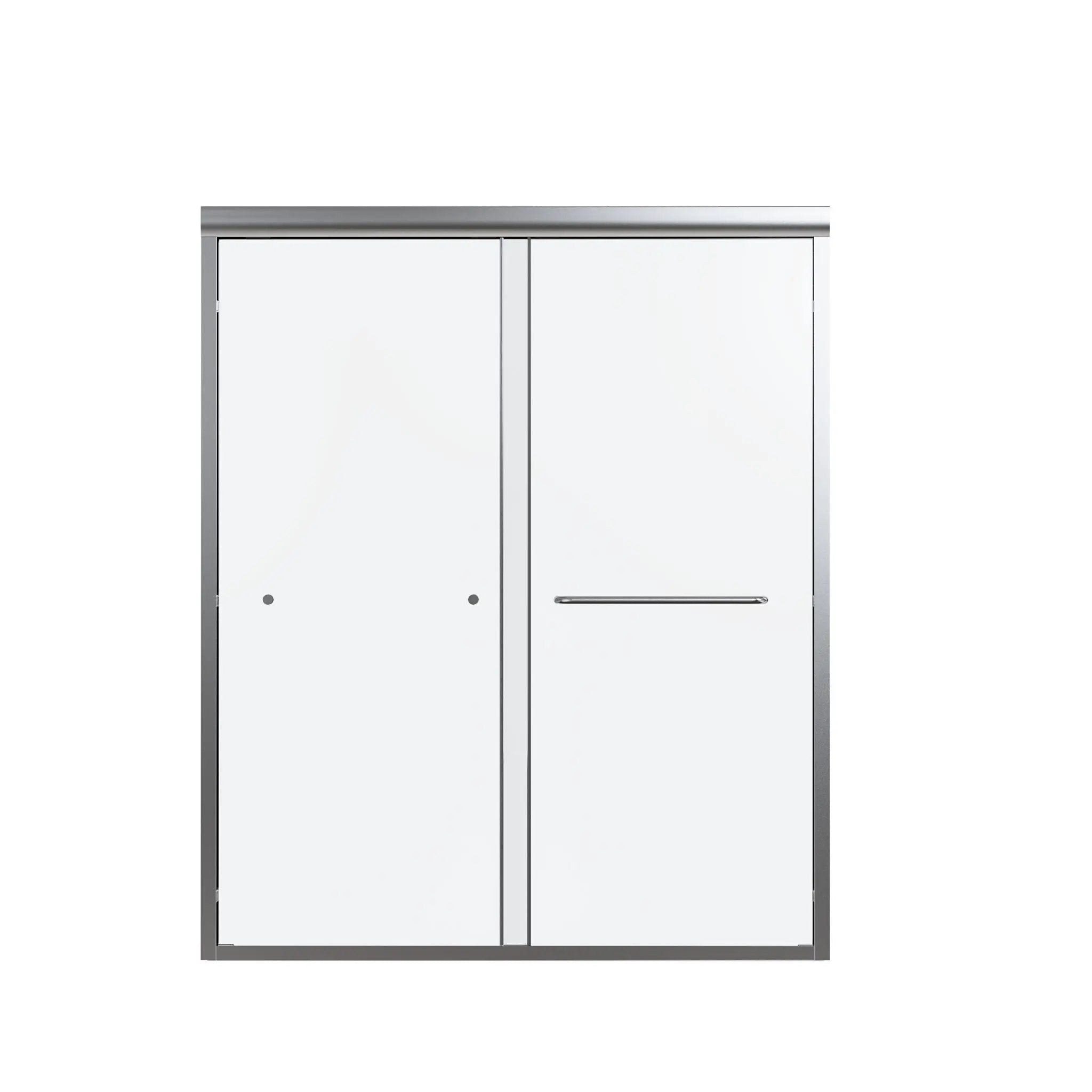 Semi-Frameless Double Sliding Shower Door, Bypass Shower Door, 1 / 4" (6Mm) Thick SGCC Tempered Glass Door by HouseOfZazla