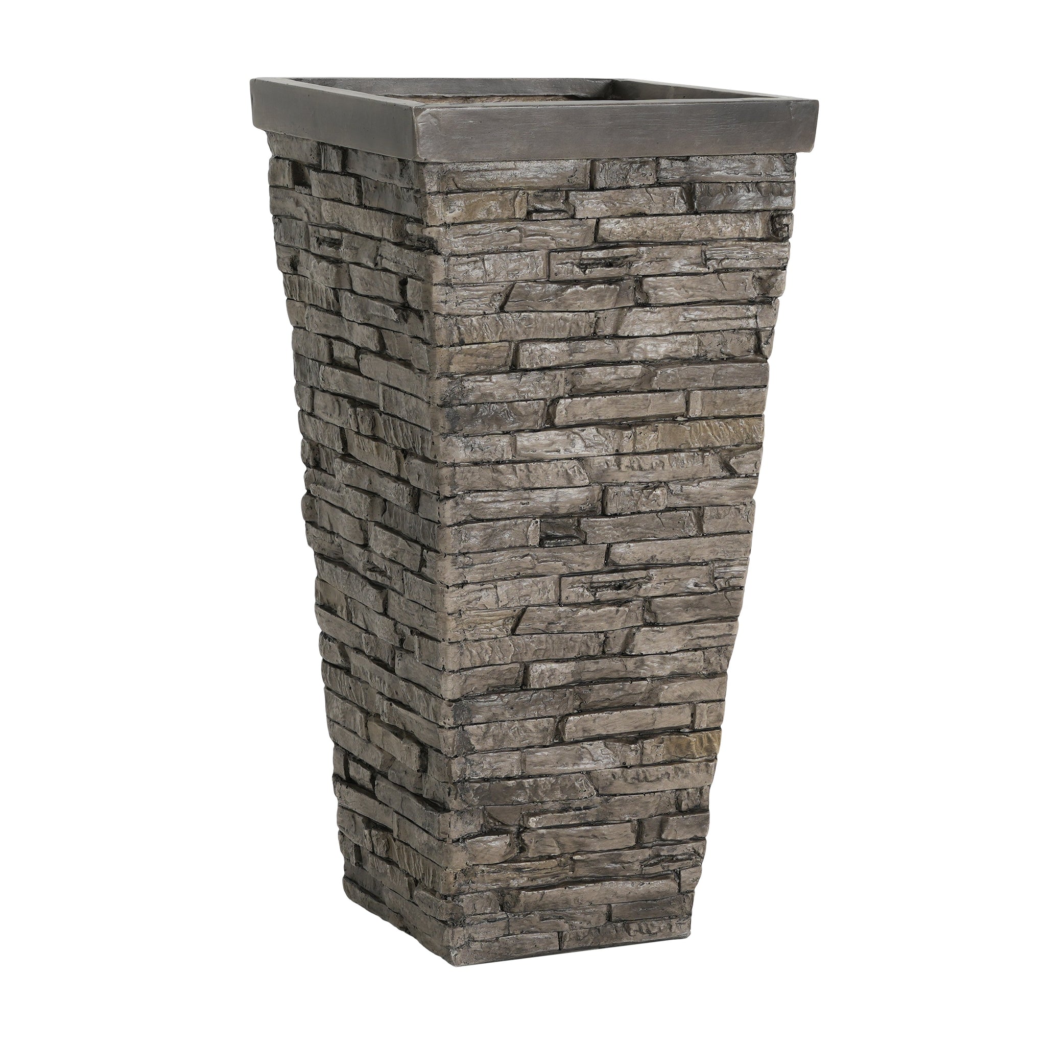 Tall Stone-Effect Square Planter by HouseOfZazla