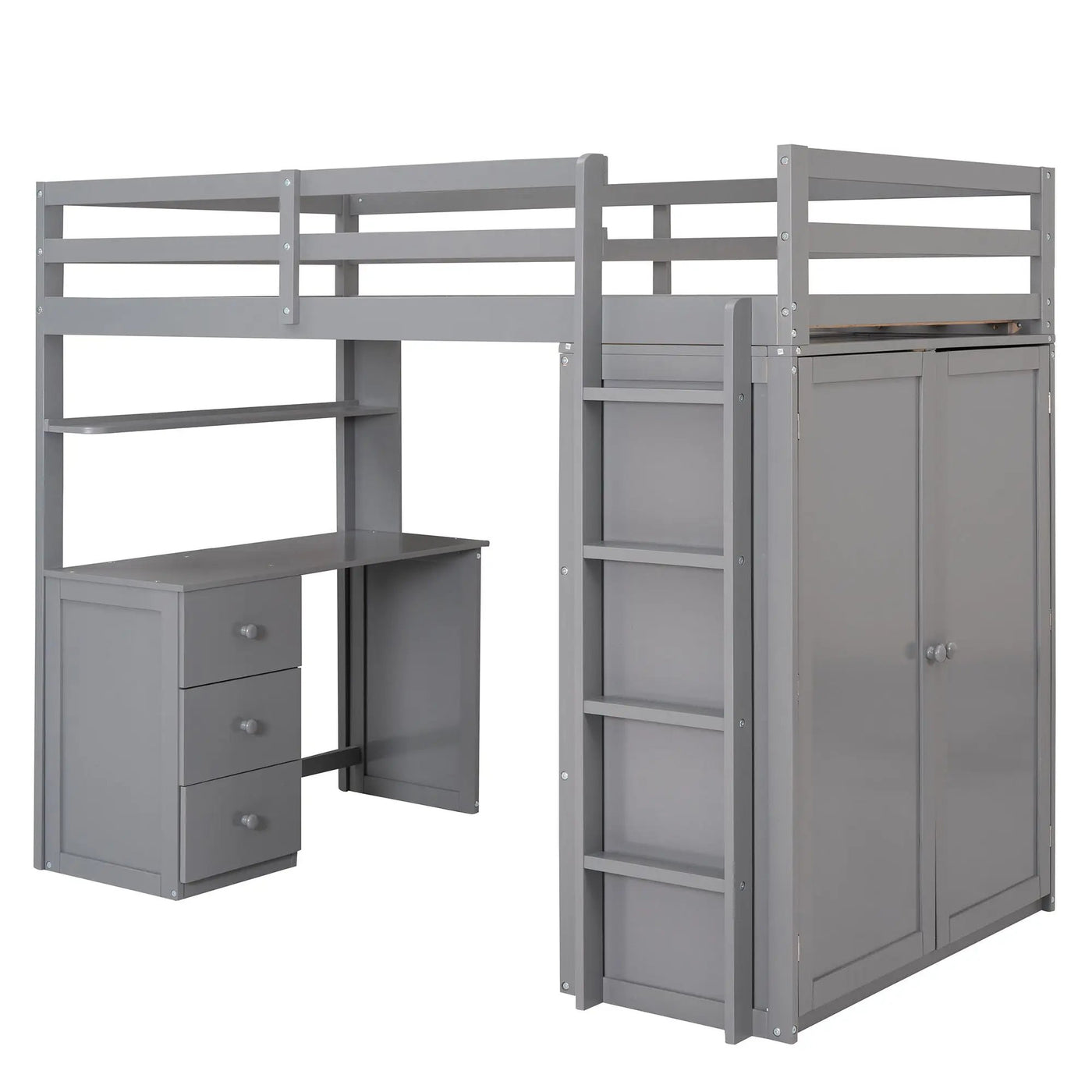 Loft Bed With Drawers, Desk, And Wardrobe by Unique Piece Furniture