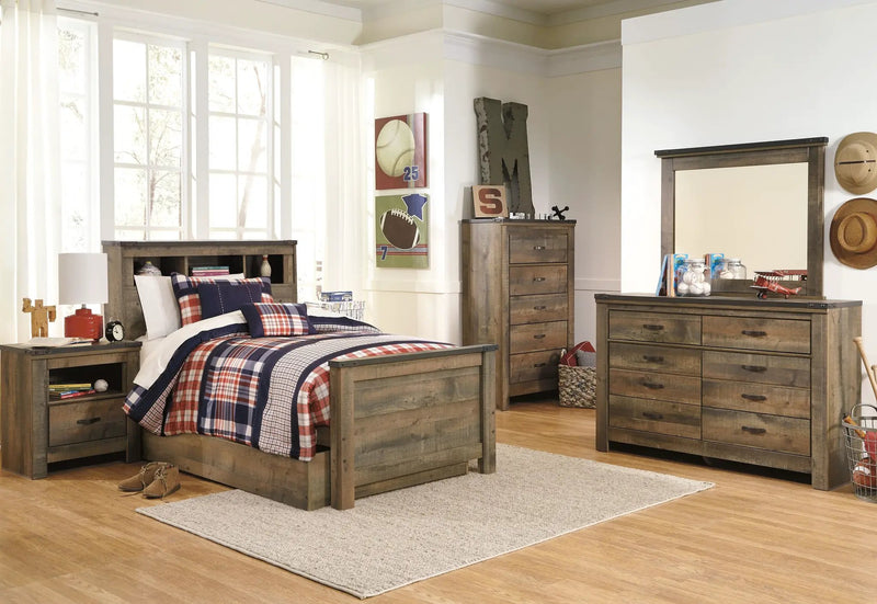 Trinell - Twin Bookcase Bed With 1 Large Storage Drawer - Brown by Unique Piece Furniture