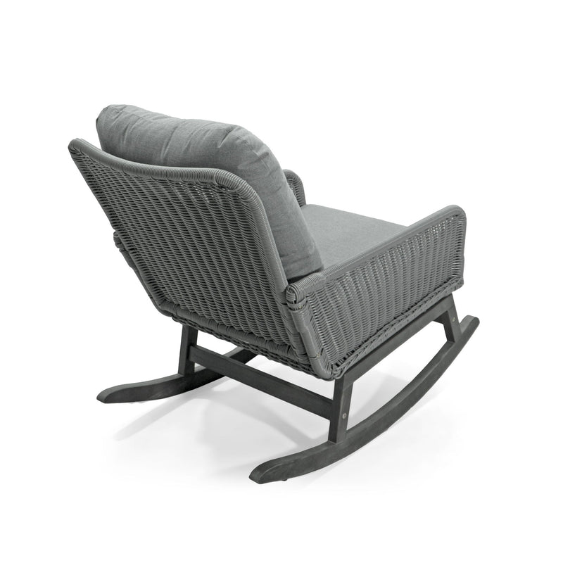 Contemporary Minimalist Wicker Rocking Chair With Soft Cushions by HouseOfZazla