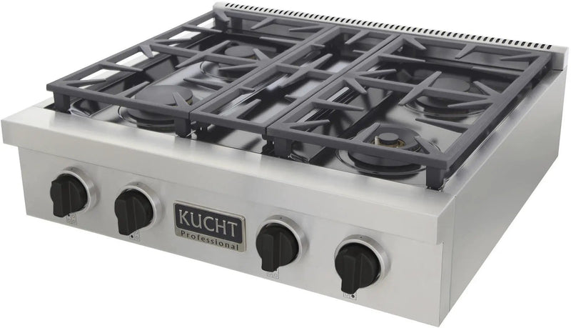 Kucht 30" 4 Burners Stainless Propane Cooktop, KFX309T/LP-K by Farmhouse Kitchen and Bath