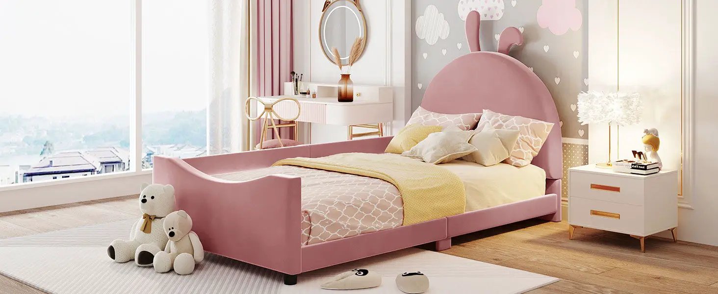 Upholstered Daybed With Rabbit Ear Shaped Headboard by HouseOfZazla