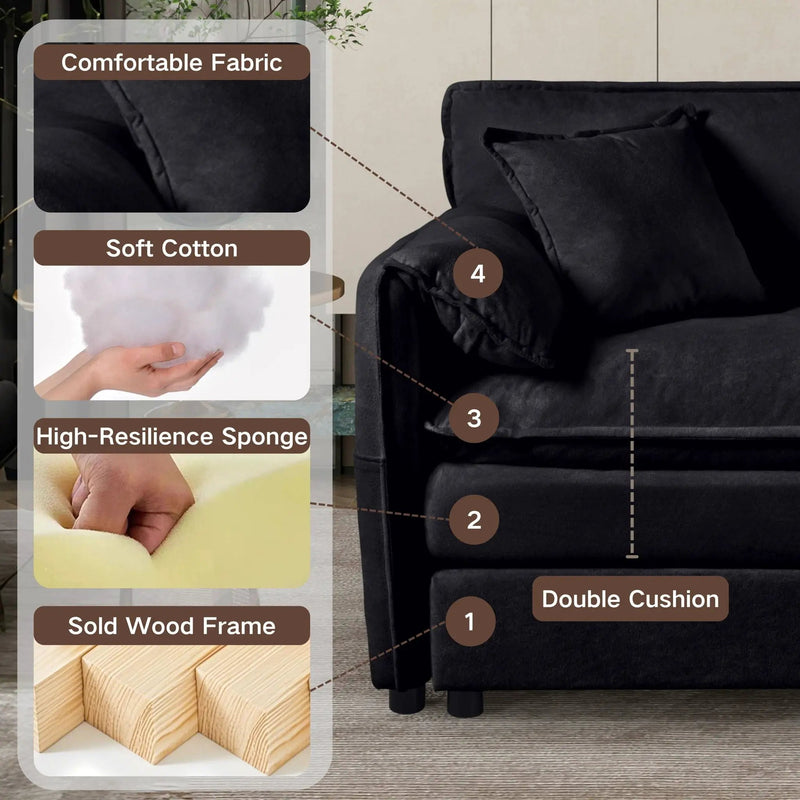 Oversized Chair With Movable Ottoman, Soft Upholstered Lounge Chair by Unique Piece Furniture