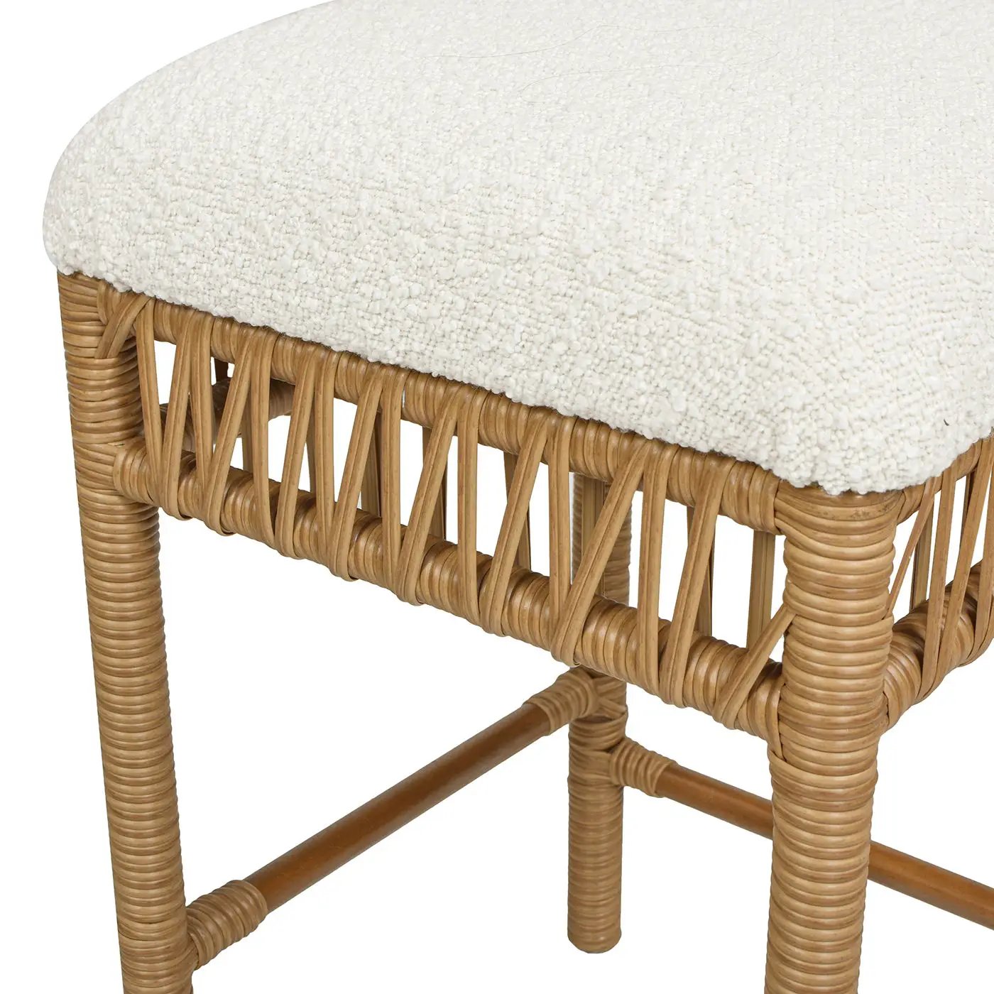 Lucia - Backless Upholstered Counter Stool With Frame - Ivory White by Unique Piece Furniture
