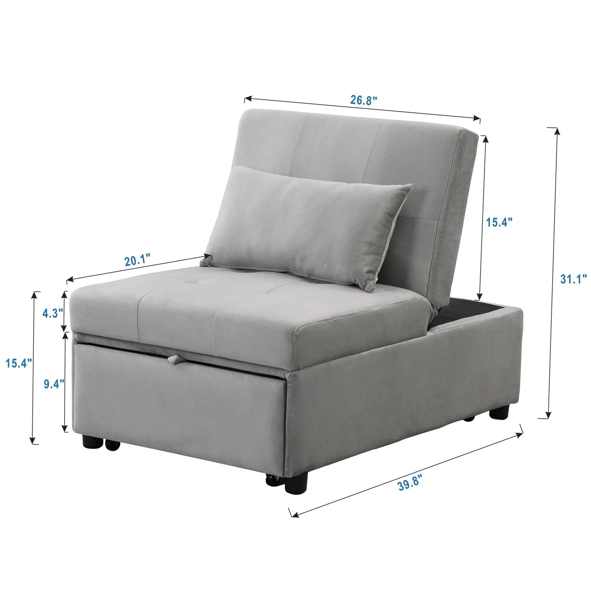 Versatile Folding Ottoman Sofa Bed Multifunctional Space Saver by Unique Piece Furniture