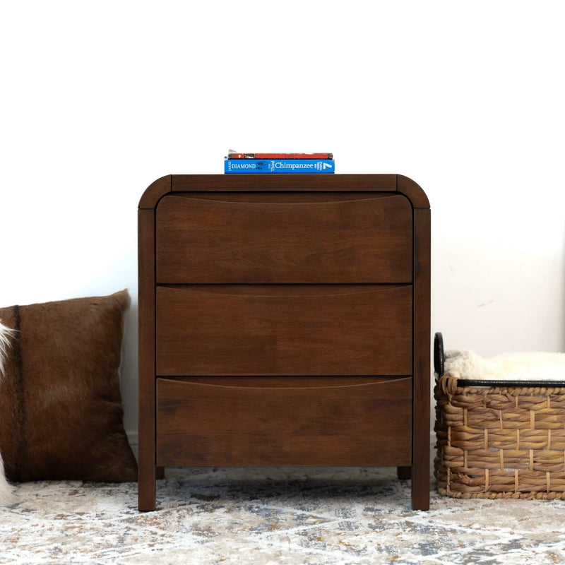 Lionel - Nightstand 3 Drawer Bed Side Table - Brown by HouseOfZazla