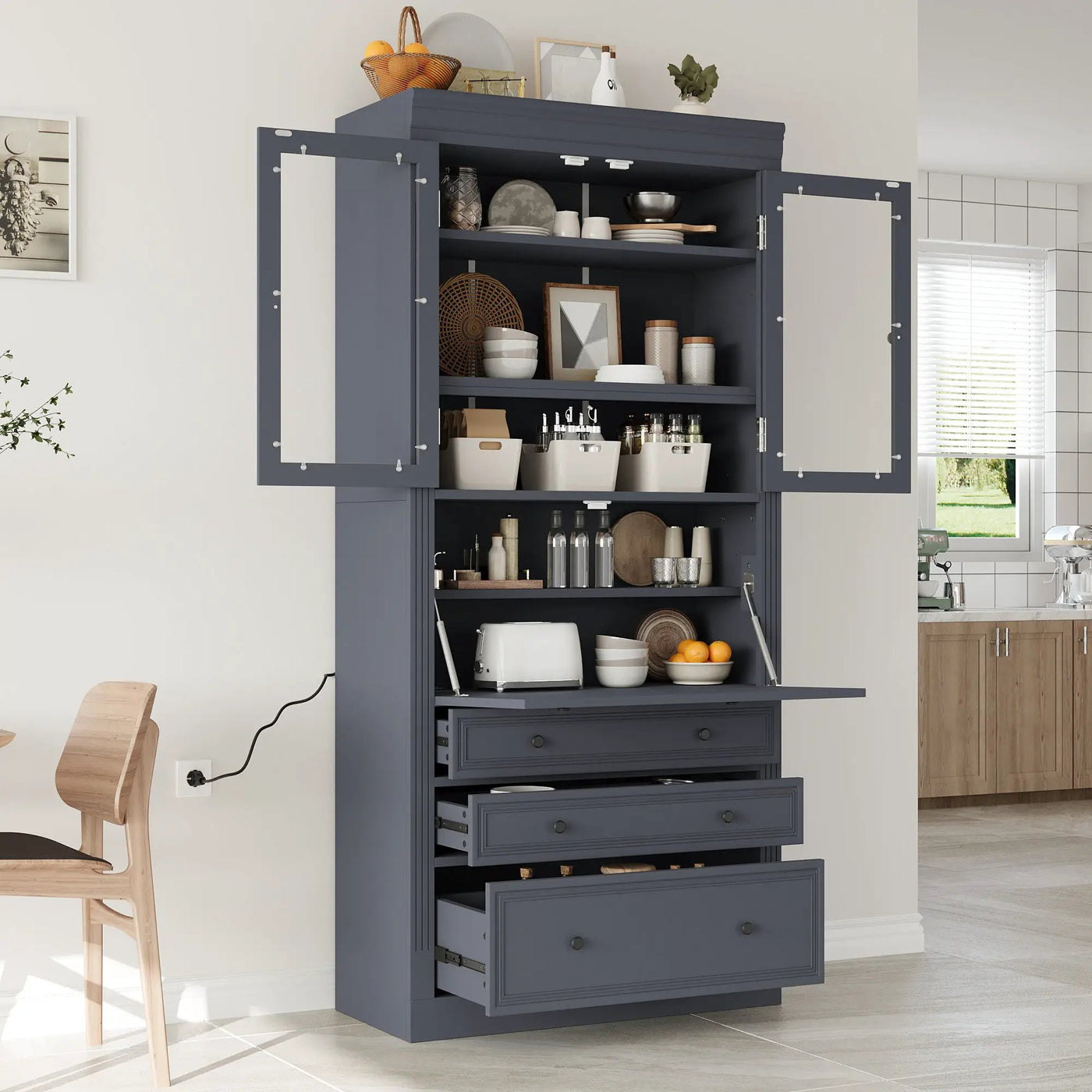 TOPMAX 36 x 16.5 x 78 Inch Freestanding Kitchen Pantry Storage Cabinet by HouseOfZazla