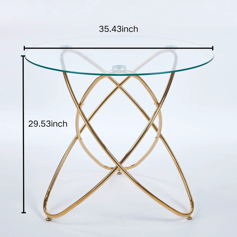 Metal Leg Dining Table With Tempered Glass Top by Unique Piece Furniture
