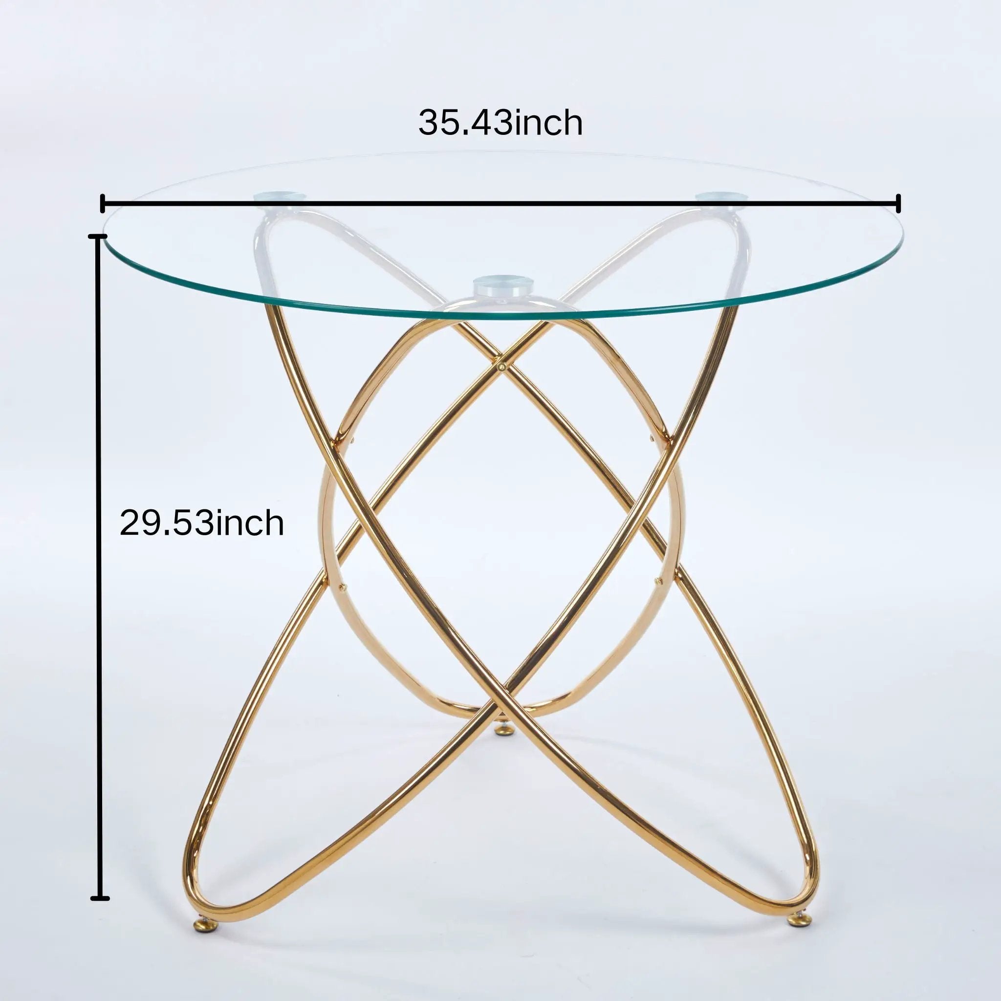 Metal Leg Dining Table With Tempered Glass Top by Unique Piece Furniture