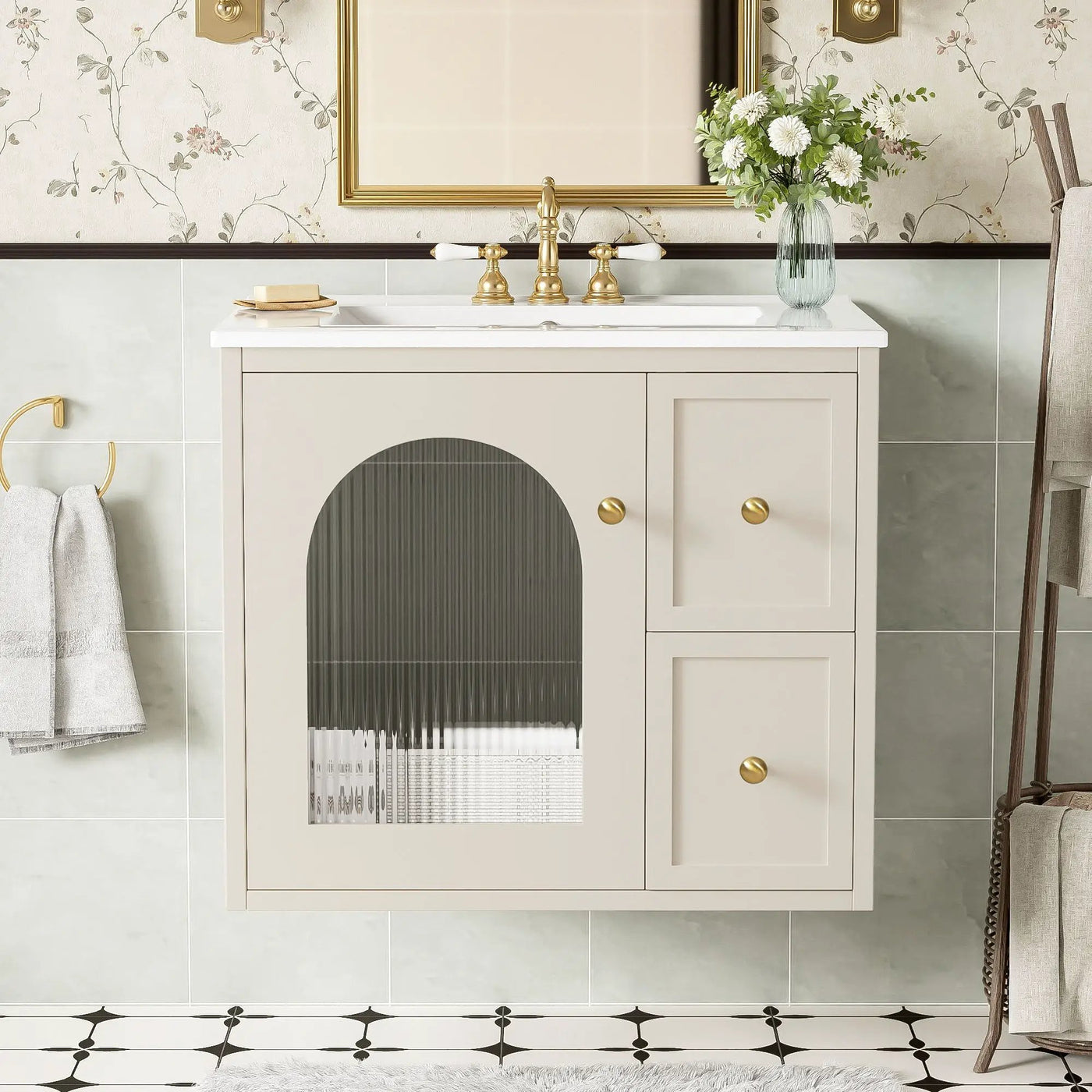 Wall-Mounted Bathroom Vanity Set With Sink, 2 Drawers And Soft-Close Door by Unique Piece Furniture