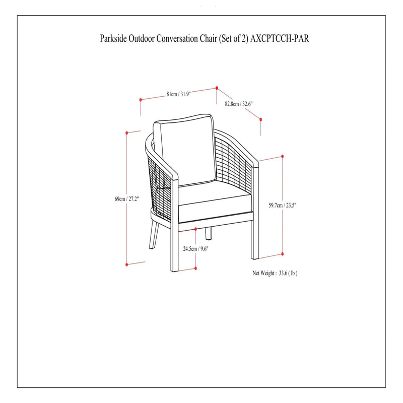 Parkside - Outdoor Conversation Chair (Set of 2) - Natural by Unique Piece Furniture