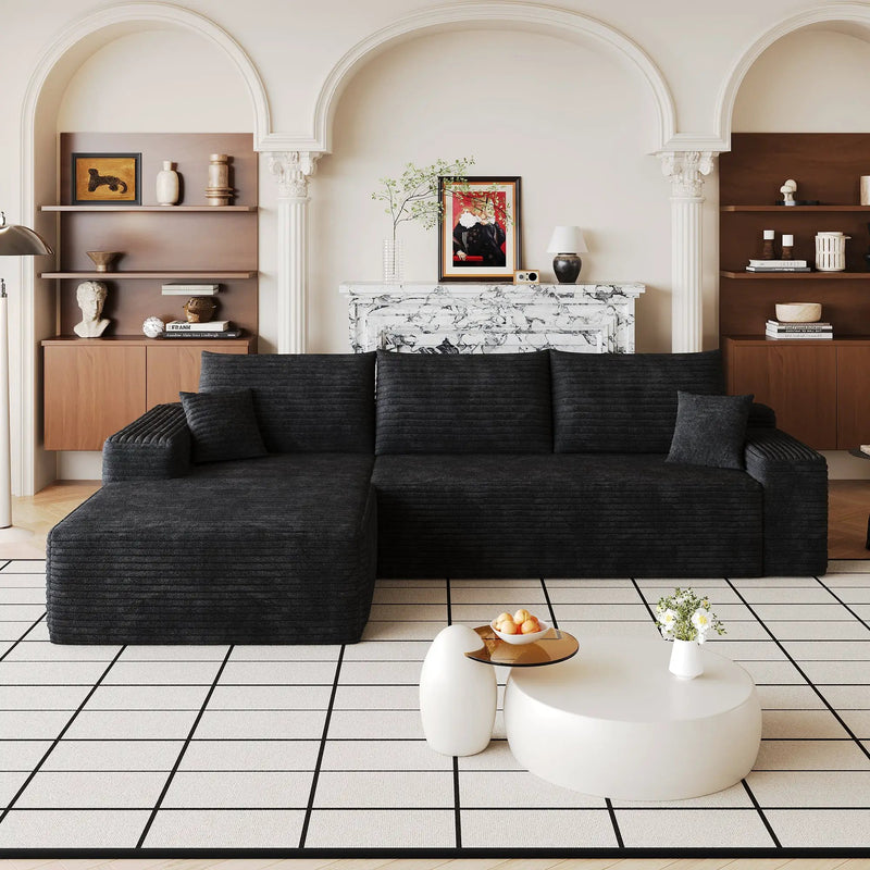 107" Cloud Sectional Couch with L-Shape Chaise by HouseOfZazla