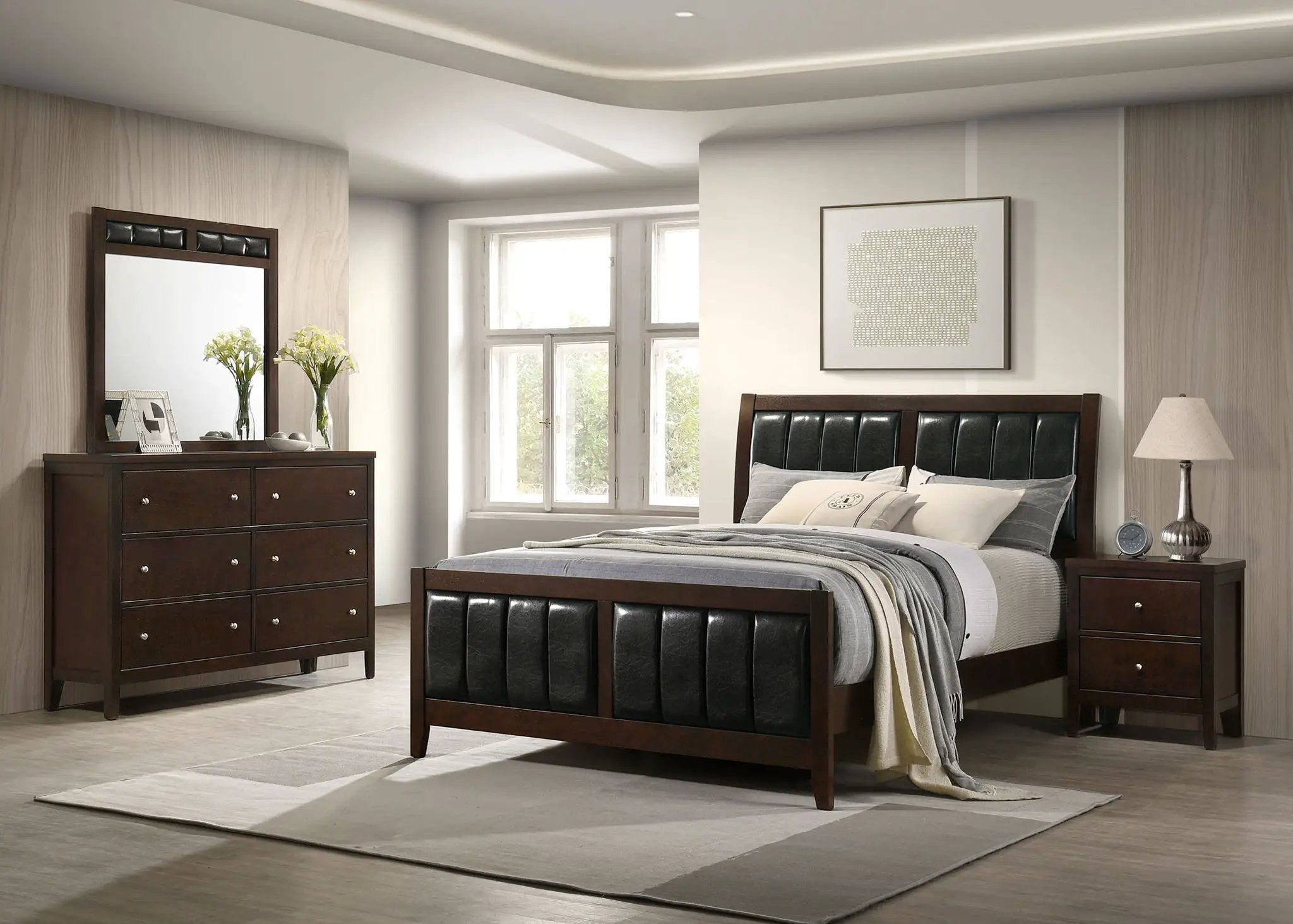 Carlton 4-piece Eastern King Bedroom Set Cappuccino by Unique Piece Furniture