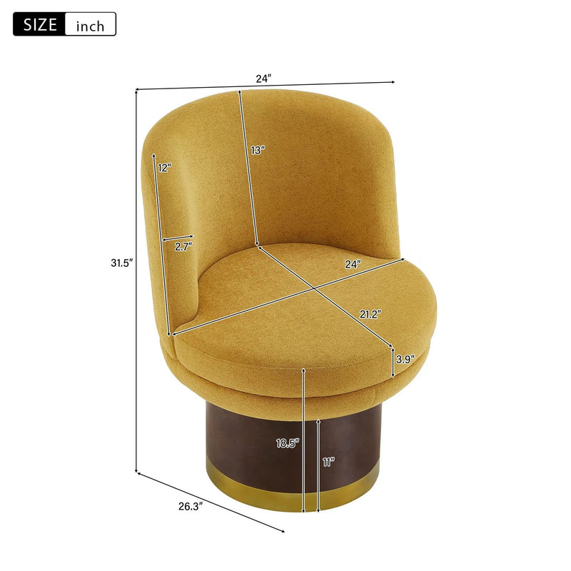 Round Swivel Accent Chair With Ergonomic Backrest For Living Room by HouseOfZazla