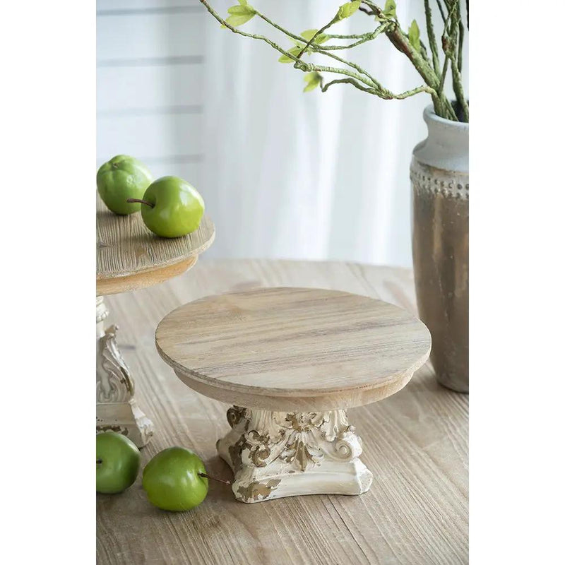 Cake Stand, Cake Plate With Magnesium Base - Cream / Brown by HouseOfZazla