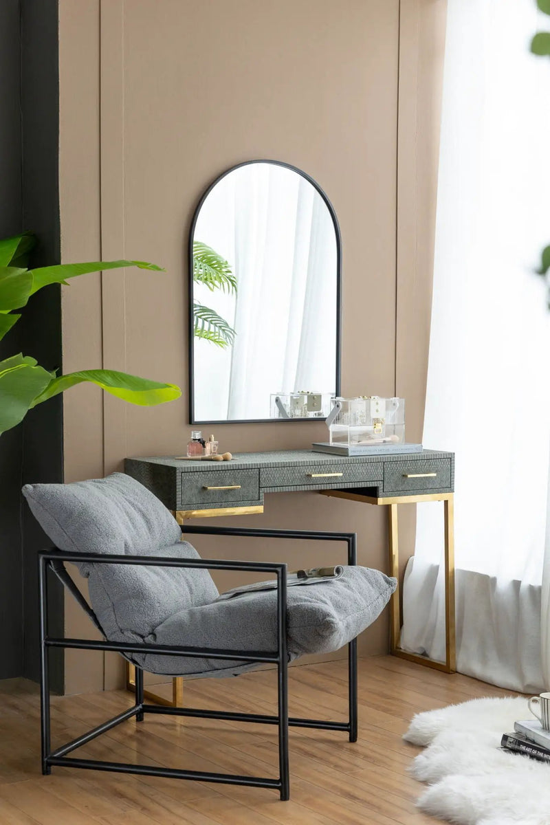 Arched Mirror With Metal Frame, Wall Mirror For Living Room Bedroom Entryway by HouseOfZazla