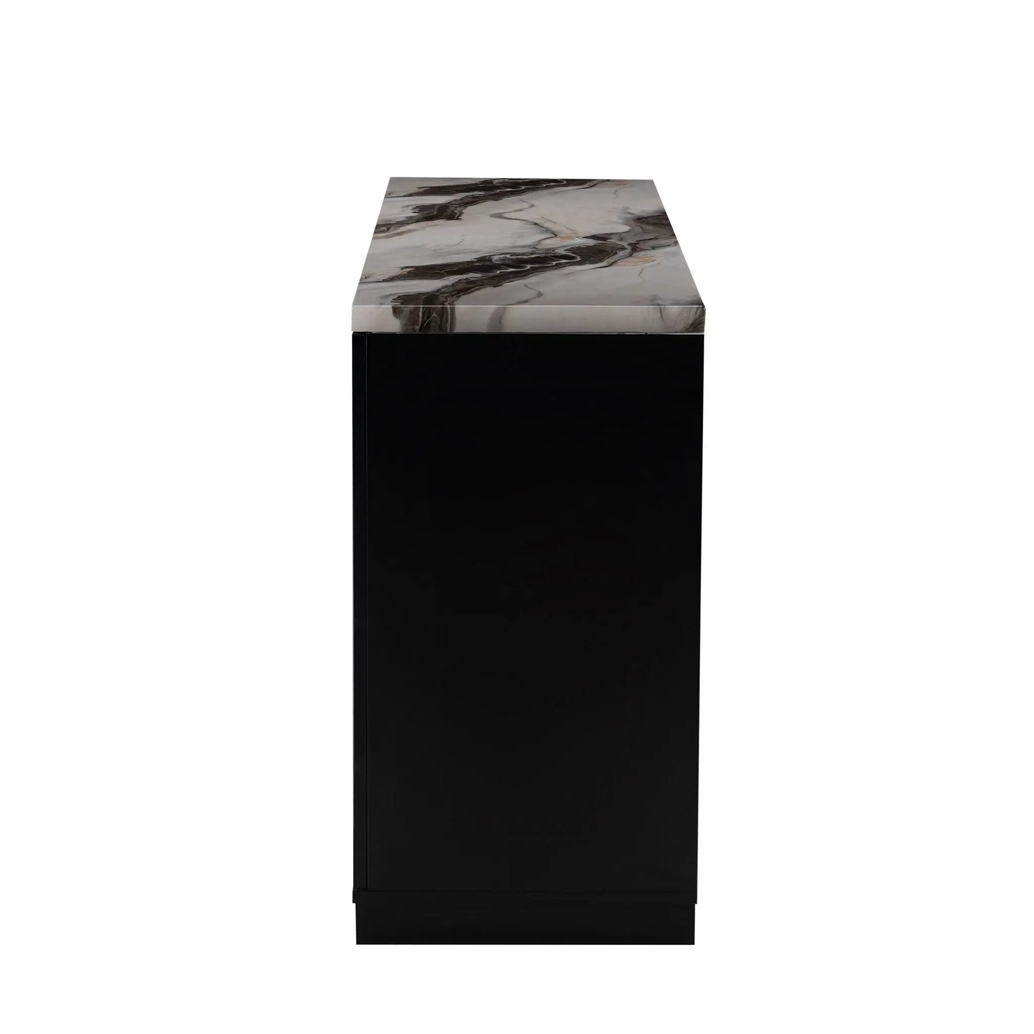 Stacey - Buffet With Storage Drawers And Marble Detailing - Black / Marble by Unique Piece Furniture