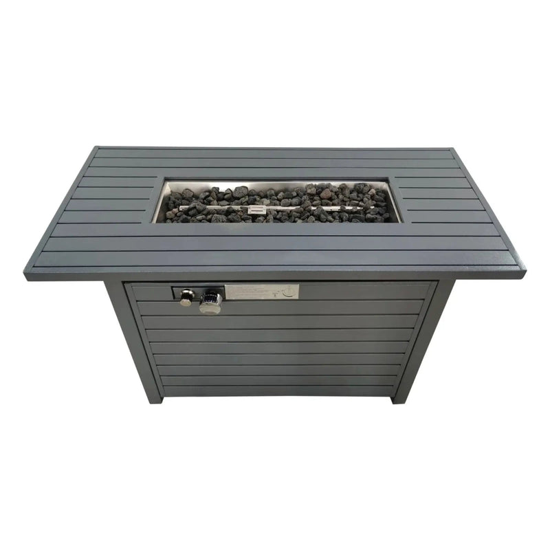 Propane Outdoor Fire Pit Table With Lid High-Quality Materials - Gray by Unique Piece Furniture
