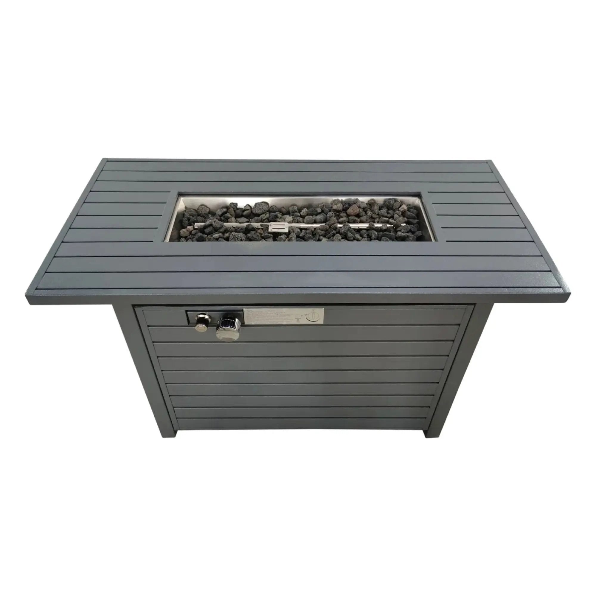 Propane Outdoor Fire Pit Table With Lid High-Quality Materials - Gray by HouseOfZazla