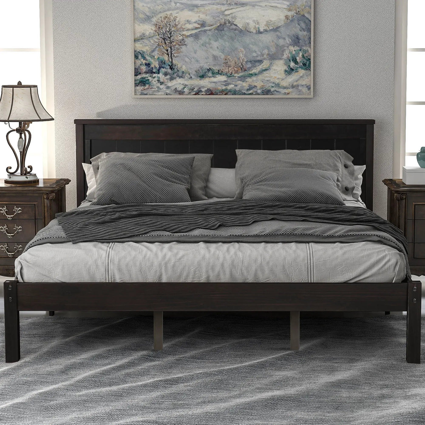 Platform Bed Frame With Headboard by HouseOfZazla
