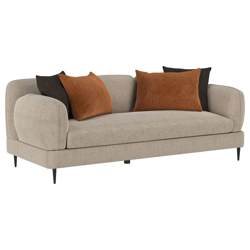 Jade Chenille Upholstered Sculpted Track Arm Sofa Latte by Unique Piece Furniture