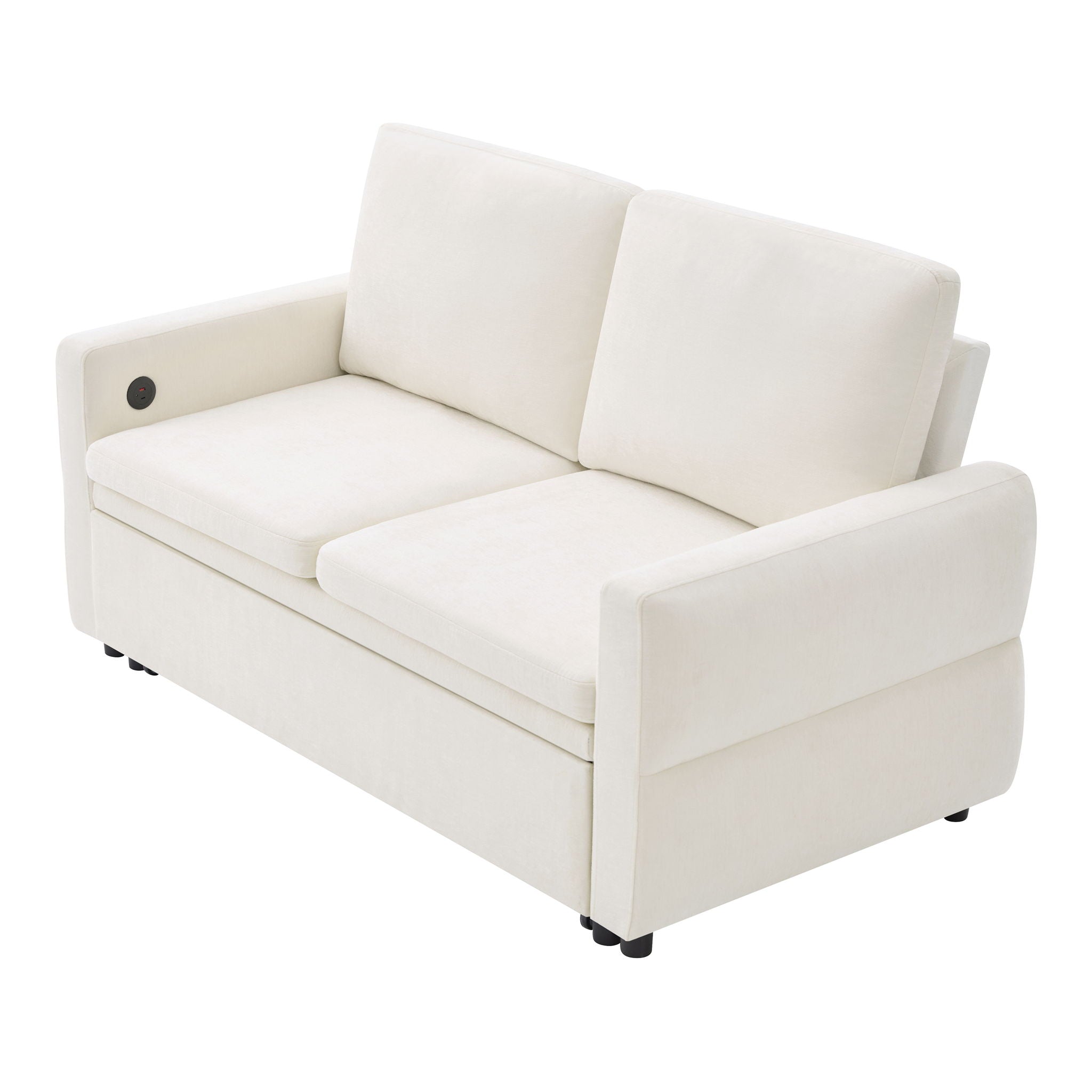 Convertible Sofa Bed Loveseat With Adjustable Backrest And USB Ports by HouseOfZazla