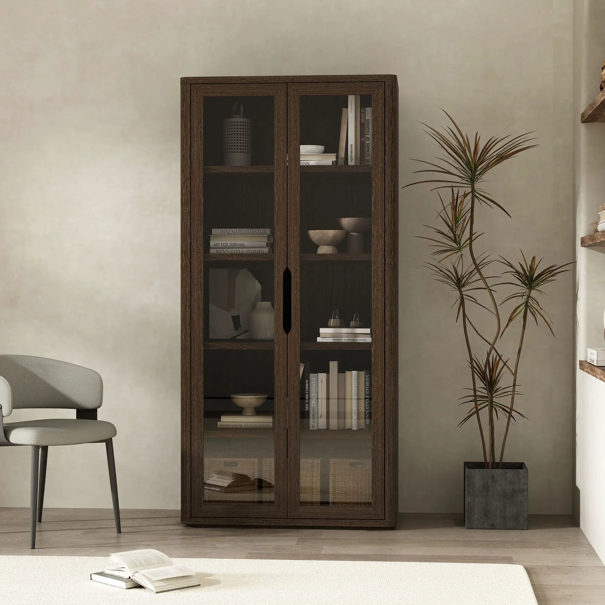Rivington - Bookcase Cabinet With Glass Doors by HouseOfZazla