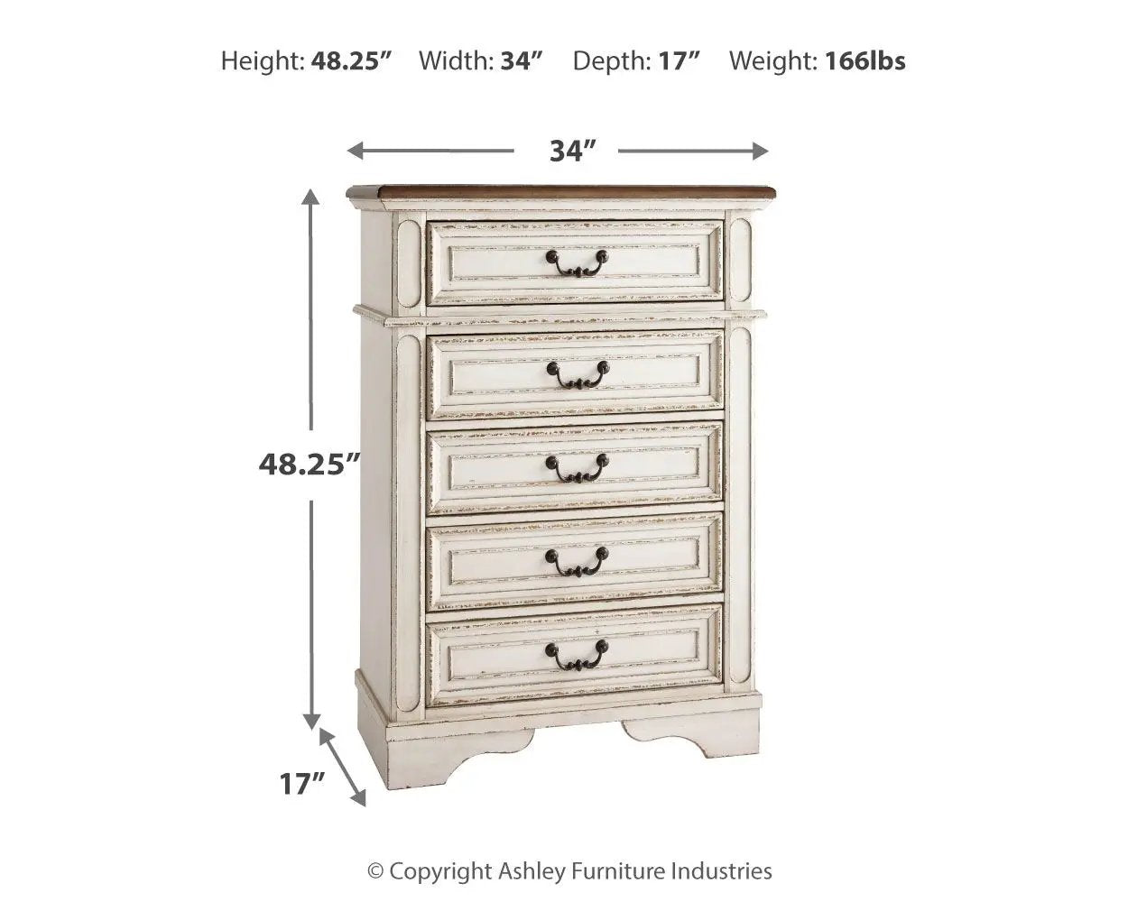 Realyn - Chest - Chipped White by Unique Piece Furniture