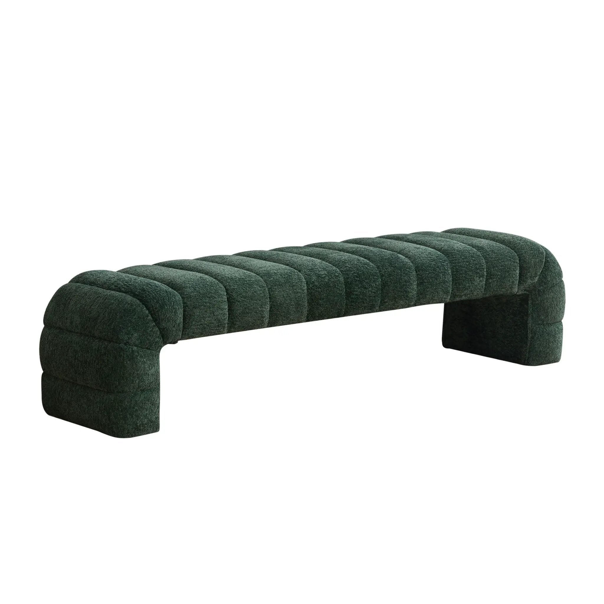 Modern Upholstered Armless Bed Bench With Channel Tufted Design by HouseOfZazla