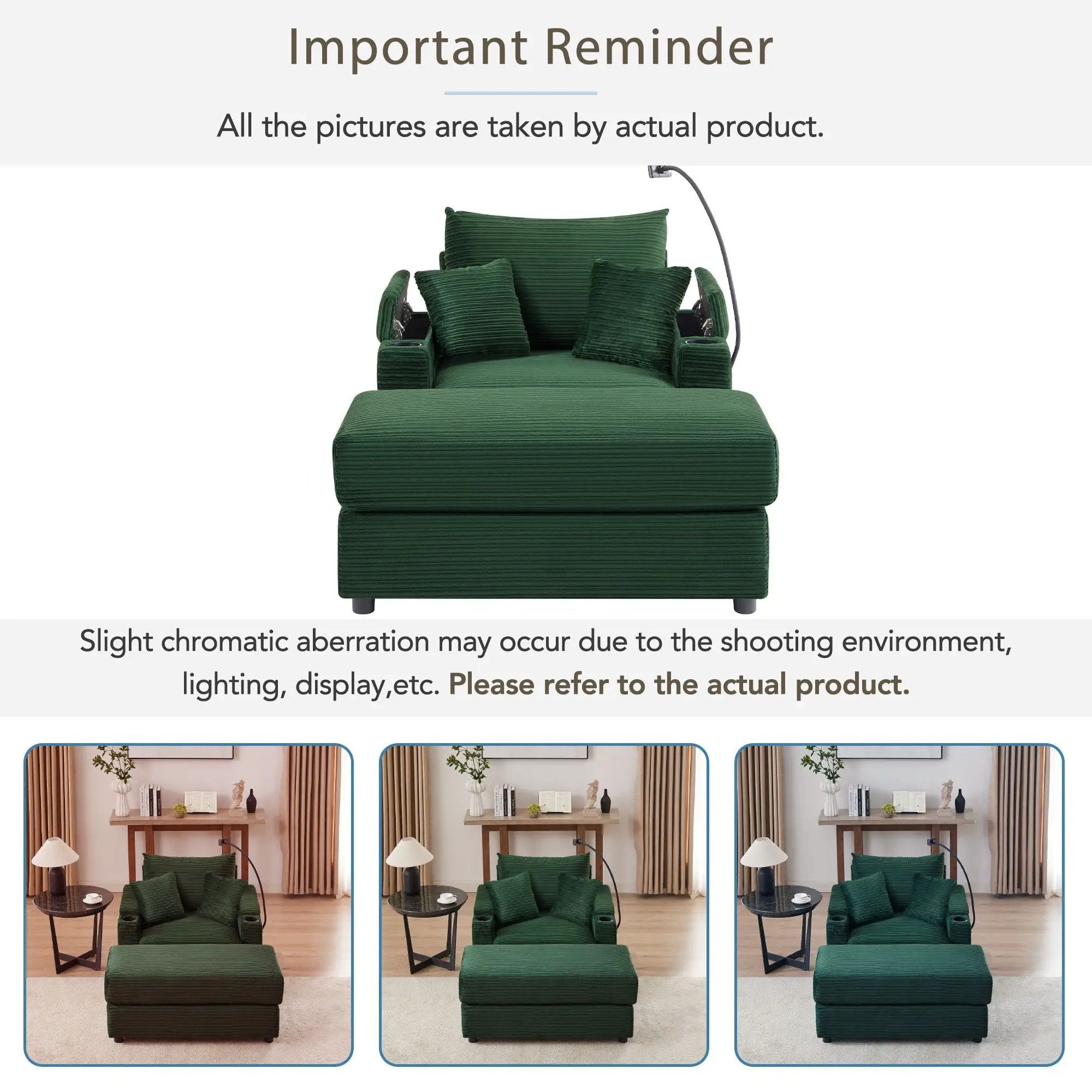 Modern Style Loveseat Sofa Sectional Sofa Couch With Storage Space, A Movable Ottoman, Two USB Ports, Two Cup Holders, A Phone Holder For Living Room by HouseOfZazla