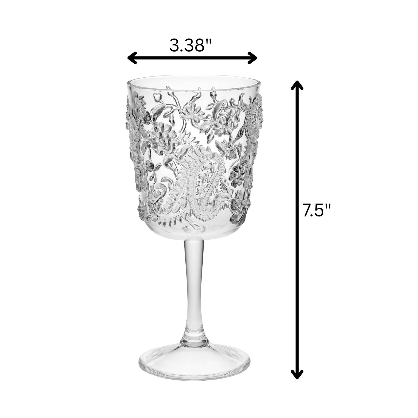 Paisley Acrylic Wine Glasses (Set of 4) by HouseOfZazla