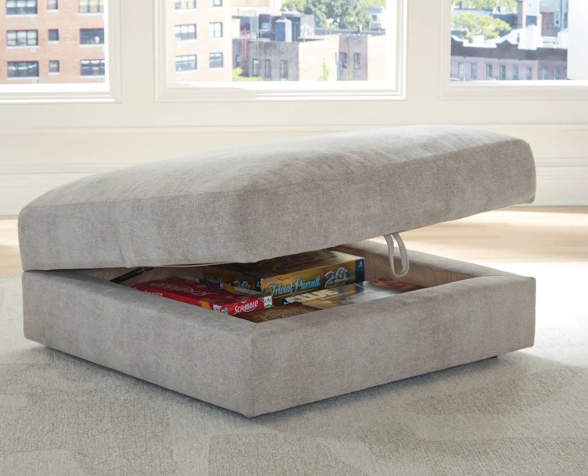 Aslan Court - Ottoman With Storage - Pebble by Unique Piece Furniture