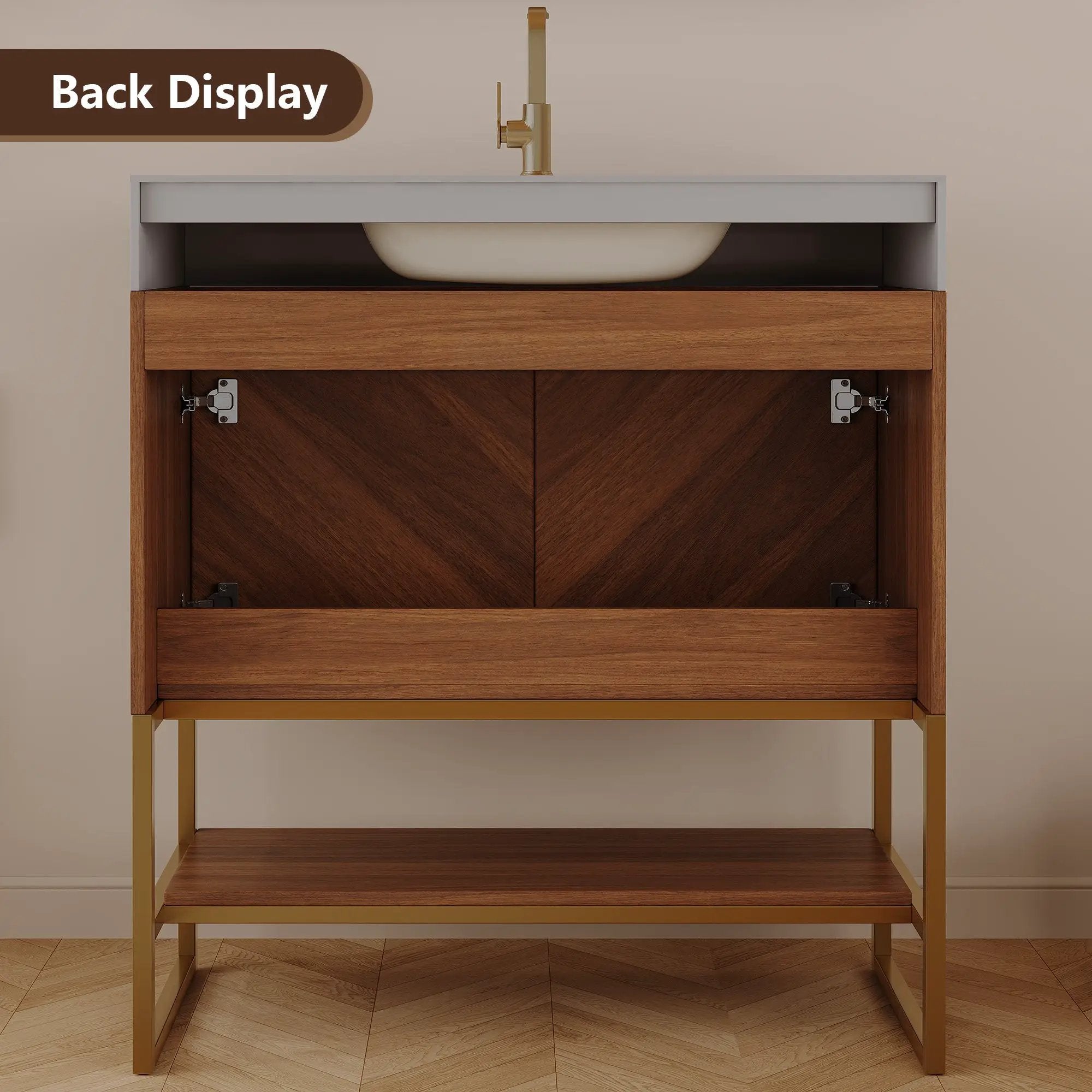 29.9" Modern Free-standing Bathroom Vanity with Ceramic Sink by HouseOfZazla