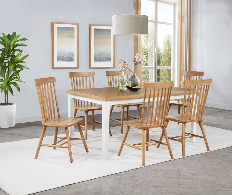 Andrews 7-piece Rectangular Dining Set Light Ash and White by Unique Piece Furniture